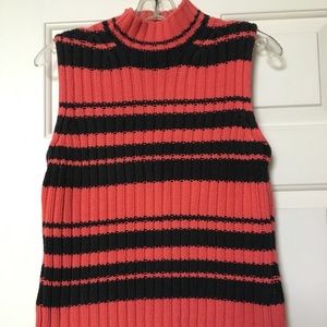 World Republic Cable Knit Mock Neck Sleeveless Top